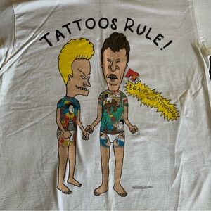 Vintage 90s Beavis & Butthead “Tattoos Rule” silkscreen T-shirt